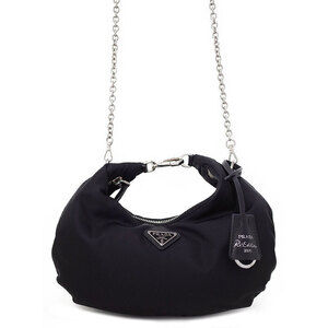 Prada ReEdition 2005 Saffiano Leather Chain Shoulder Bag Black